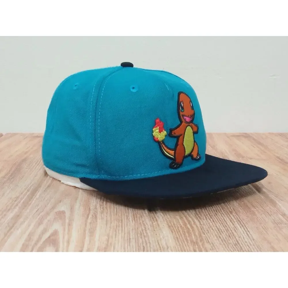 Pokemon Charmander Snapback Hat Youth Cap Blue Turquoise One Size Ajustable
